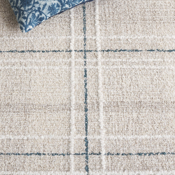 Safavieh Genre Elegant Hand-tufted Area Rug For Living Space | Soft Wool Blend In Warm Tones, 5x8 Ft Beige ,Blue 80% Wool,20% Cotton Gre503m-5