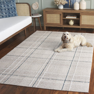 Safavieh Genre Elegant Hand-tufted Area Rug For Living Space | Soft Wool Blend In Warm Tones, 5x8 Ft Beige ,Blue 80% Wool,20% Cotton Gre503m-5