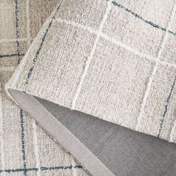 Safavieh Genre Elegant Hand-tufted Area Rug For Living Space | Soft Wool Blend In Warm Tones, 5x8 Ft Beige ,Blue 80% Wool,20% Cotton Gre503m-5