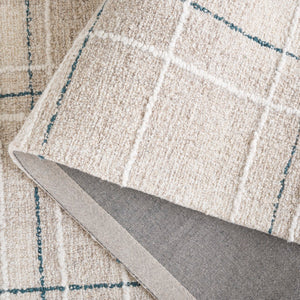 Safavieh Genre Elegant Hand-tufted Runner Rug - Warm And Sophisticated Design For Modern Home Decor Beige ,Blue 80% Wool,20% Cotton Gre503m-6r