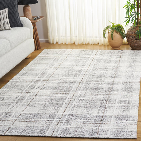 Safavieh Genre Elegant Hand-tufted Area Rug For Living Space | Soft Wool Blend In Warm Tones, 5x8 Ft Ivory ,Brown 80% Wool,20% Cotton Gre503t-5