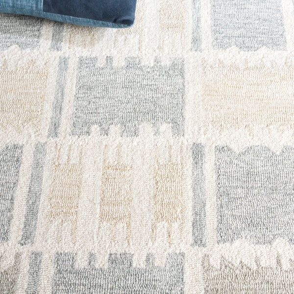 Safavieh Genre 504b Beige Grey Area Rug - 5'0" X 8'0" Hand-tufted Wool Blend For Modern Home Elegance Beige ,Grey 80% Wool,20% Cotton Gre504b-5