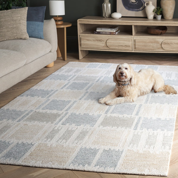 Safavieh Genre Modern Style Runner Rug - Elegant Hand-tufted Wool Blend For Hallway And Home Décor Beige ,Grey 80% Wool,20% Cotton Gre504b-6sq