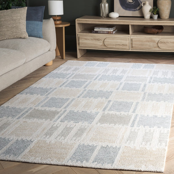 Safavieh Genre Modern Style Runner Rug - Elegant Hand-tufted Wool Blend For Hallway And Home Décor Beige ,Grey 80% Wool,20% Cotton Gre504b-6sq