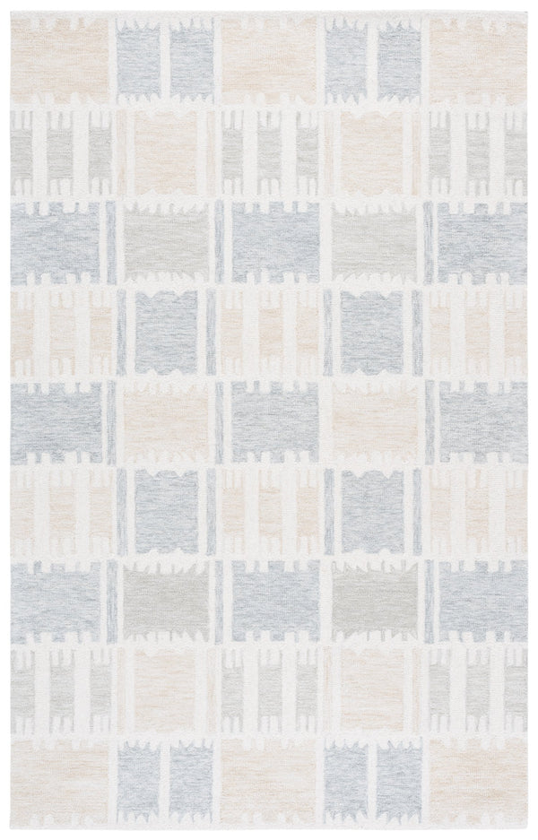 Safavieh Genre 504b Beige Grey Area Rug - 5'0" X 8'0" Hand-tufted Wool Blend For Modern Home Elegance Beige ,Grey 80% Wool,20% Cotton Gre504b-5