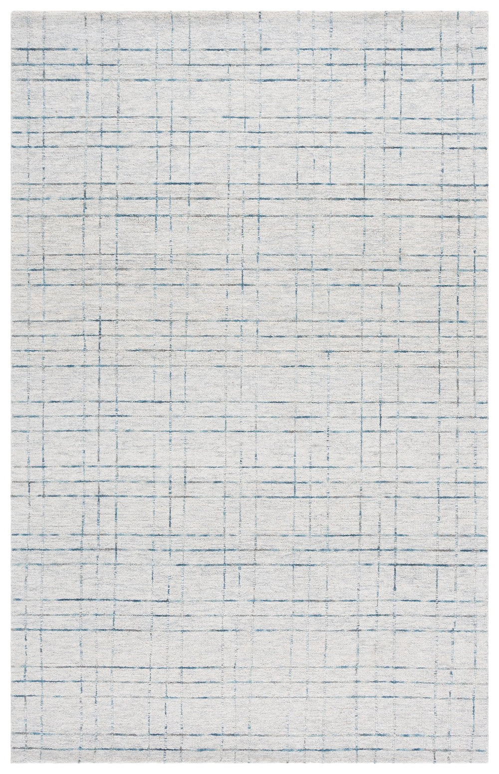 Safavieh Genre Hand‑Tufted Ivory & Grey Area Rug - Low‑Pile Wool‑Cotton Blend, Modern Minimalist Foundation For Living Spaces 6'-0" x 6'-0" GRE551F-6SQ