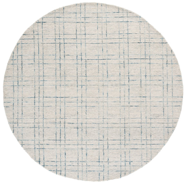 Safavieh Genre Hand‑Tufted Ivory & Grey Area Rug - Low‑Pile Wool‑Cotton Blend, Modern Minimalist Foundation For Living Spaces 6'-0" x 6'-0" GRE551F-6SQ