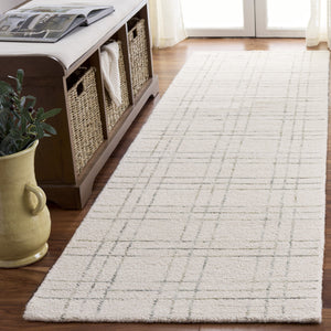 Safavieh Genre Hand-Tufted Ivory And Light Sage Area Rug — 80% Wool Low-Pile Modern Minimalist Rectangle 6'-0" x 9'-0" GRE551W-6