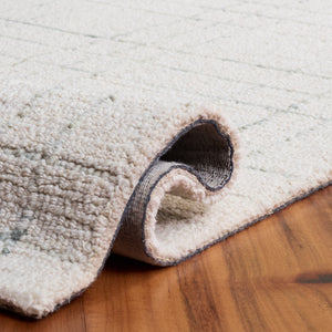 Safavieh Genre Hand-Tufted Ivory And Light Sage Area Rug — Wool-Cotton Low Pile, Subtle Texture & Modern Calm (4X6) 4'-0" x 6'-0" GRE551W-4