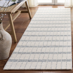 Safavieh Genre Hand-Tufted Ivory And Blue Coastal Rug, Wool-Cotton Blend, Low-Profile Plush Texture, Ethically Crafted 6'-0" x 6'-0" GRE552A-6SQ