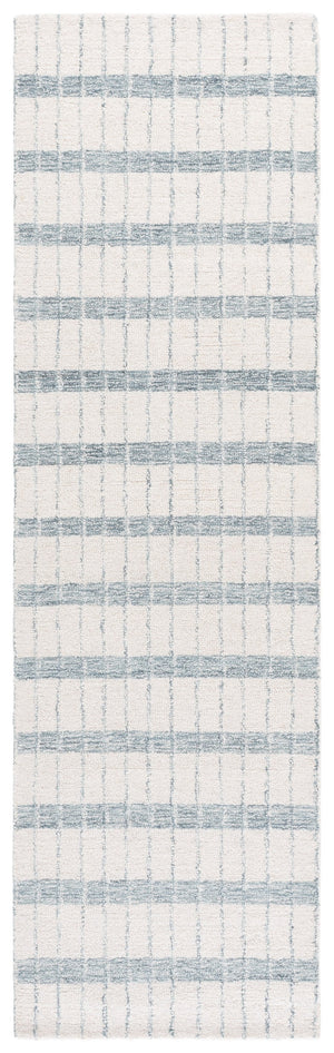Safavieh Genre Hand-Tufted Ivory And Blue Area Rug, 8X10 Large Rectangle, Wool-Cotton Blend, Low-Profile Elegance 8'-0" x 10'-0" GRE552A-8