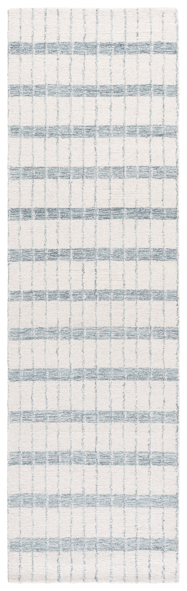Safavieh Genre Ivory Blue Hand-Tufted Runner Rug — 80% Wool 20% Cotton, Low-Profile Plush For Hallways 2'-3" x 8'-0" GRE552A-28