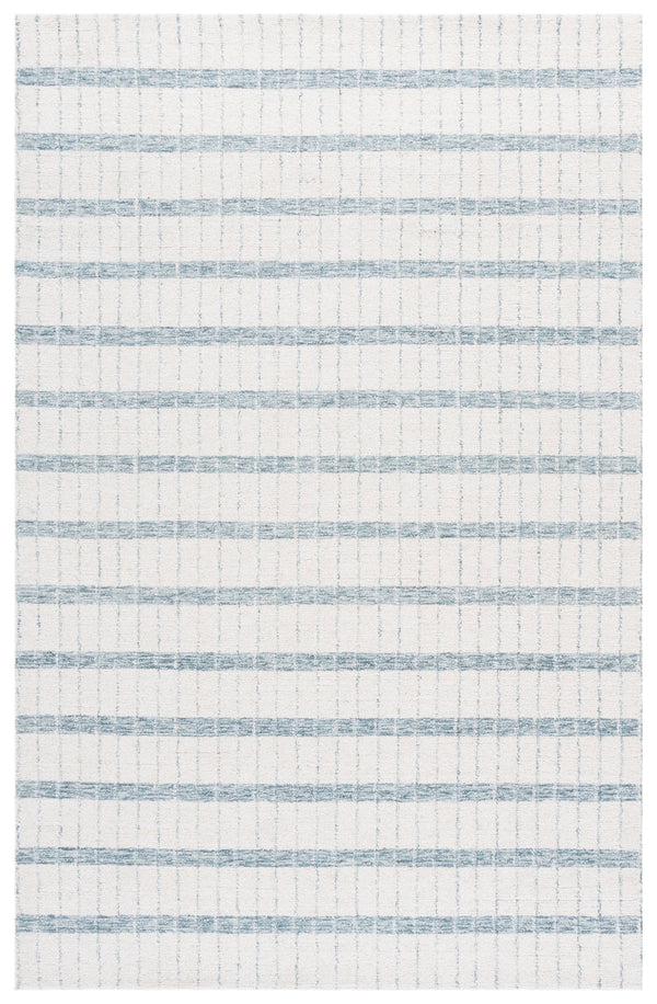 Safavieh Genre Hand-Tufted Ivory And Blue Coastal Rug, Wool-Cotton Blend, Low-Profile Plush Texture, Ethically Crafted 6'-0" x 6'-0" GRE552A-6SQ