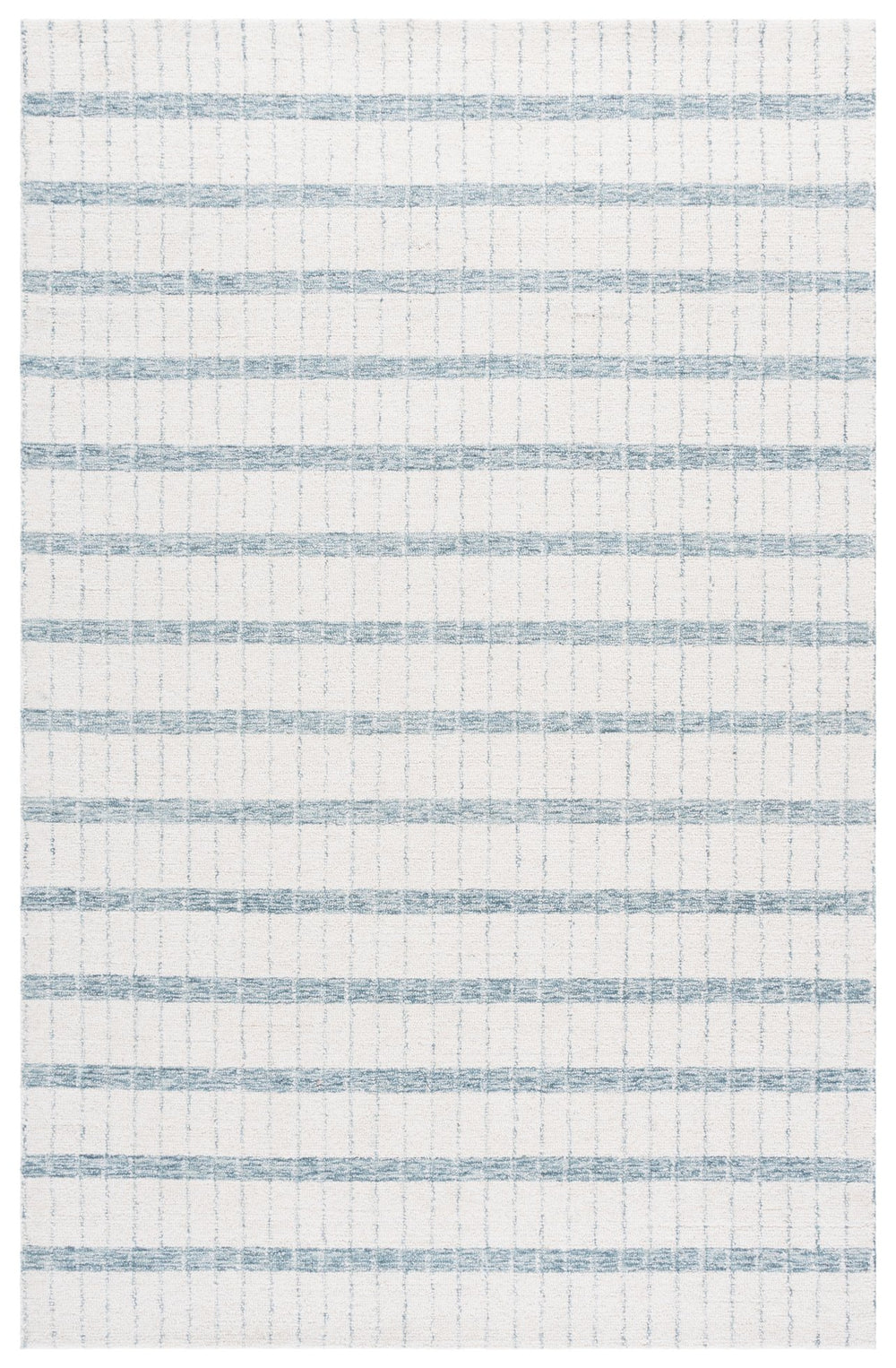 Safavieh Genre Ivory Blue Round Area Rug — Hand‑Tufted Wool‑Cotton Blend With Low 3/8" Pile, Coastal Calm 6'-0" x 6'-0" GRE552A-6R