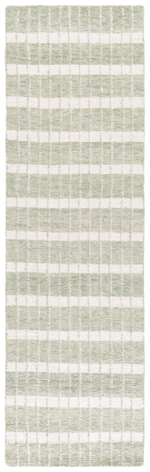 Safavieh Genre Hand-Tufted Wool-Cotton Area Rug In Soothing Green & Ivory — Low-Profile, Durable Comfort 4'-0" x 6'-0" GRE552Y-4