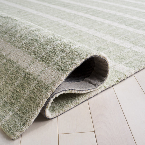 Safavieh Genre Hand-Tufted Wool-Cotton Area Rug In Soothing Green & Ivory — Low-Profile, Durable Comfort 4'-0" x 6'-0" GRE552Y-4