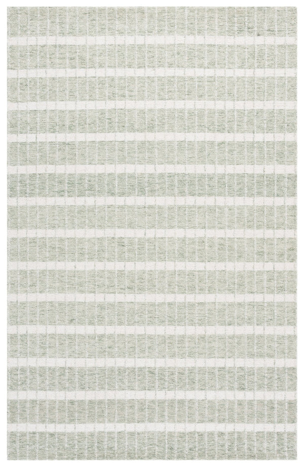 Safavieh Genre Hand-Tufted Green And Ivory Square Rug — Wool-Cotton Blend, Low-Profile, Modern Coastal Anchor 6'-0" x 6'-0" GRE552Y-6SQ
