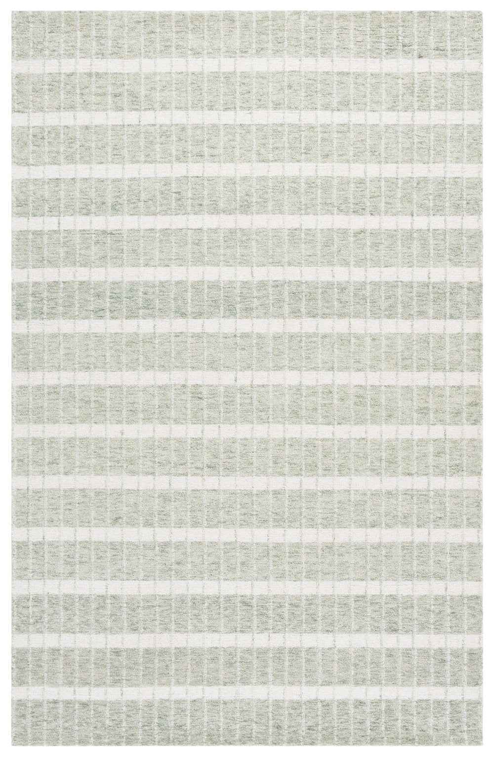 Safavieh Genre Hand-Tufted Wool-Cotton Area Rug In Soothing Green & Ivory — Low-Profile, Durable Comfort 4'-0" x 6'-0" GRE552Y-4