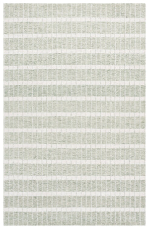 Safavieh Genre Hand-Tufted Green And Ivory Wool Rug — Low-Profile Modern Minimalist Area Rug For Living Spaces 5'-0" x 8'-0" GRE552Y-5