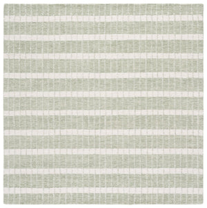 Safavieh Genre Hand-Tufted Green And Ivory Runner Rug — Low Pile Wool-Cotton Blend, Modern Minimalist Hallway Elegance 2'-3" x 8'-0" GRE552Y-28