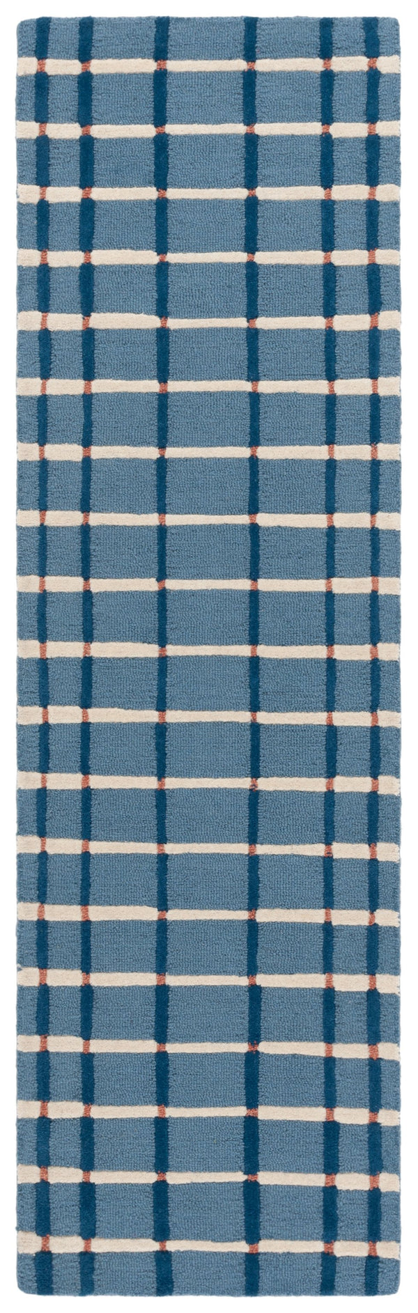 Safavieh Genre Hand-Tufted Blue And Ivory Accent Rug, Wool-Cotton Blend, Low-Profile Texture For Entryways 3'-0" x 5'-0" GRE602M-3