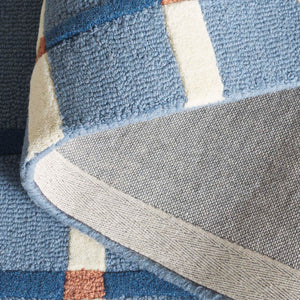 Safavieh Genre Handtufted Blue Ivory Plaid Area Rug — 80% Wool 20% Cotton Low-Profile Square Accent Rug 8'-0" x 8'-0" GRE602M-8SQ