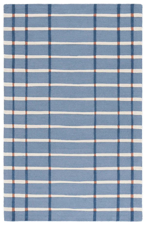 Safavieh Genre Handtufted Round Area Rug In Calming Blue & Ivory — Soft Wool-Cotton Blend, Low-Profile Elegance 8'-0" x 8'-0" GRE602M-8R