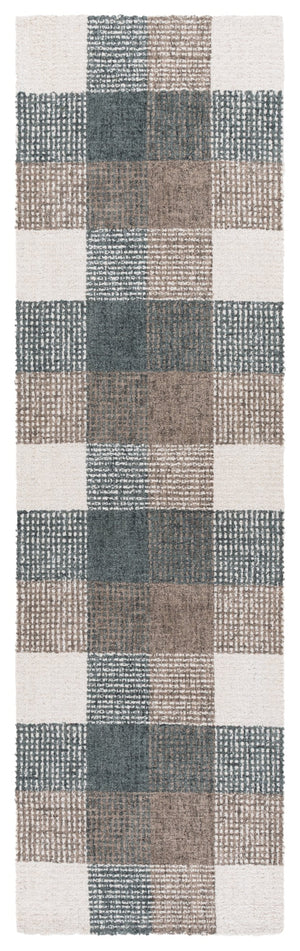 Safavieh Genre Hand-Tufted Round Wool-Cotton Rug In Ivory And Brown — Geometric Texture, Low-Profile Elegance 6'-0" x 6'-0" GRE702T-6R