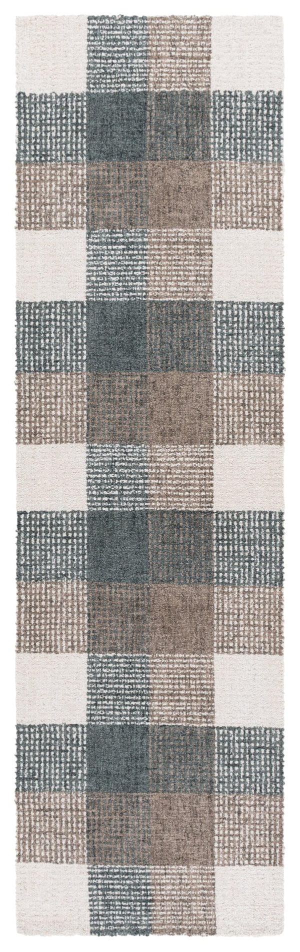 Safavieh Genre Hand-Tufted Round Wool-Cotton Rug In Ivory And Brown — Geometric Texture, Low-Profile Elegance 6'-0" x 6'-0" GRE702T-6R