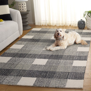 Safavieh Genre Hand-Tufted Ivory & Black Geometric Rug — Wool-Cotton Plush Square Accent For Modern Homes 6'-0" x 6'-0" GRE702Z-6SQ