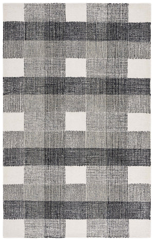 Safavieh Genre Hand-Tufted Round Rug Ivory & Black With Bold Geometric Motif, Plush Wool-Cotton Comfort 6'-0" x 6'-0" GRE702Z-6R