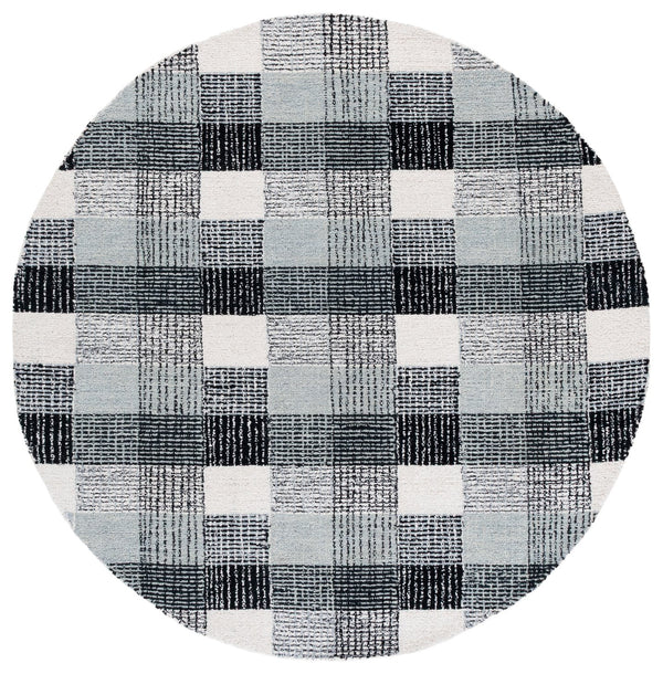 Safavieh Genre Hand-Tufted Ivory And Black Geometric Runner Rug — Wool/Cotton Low Pile, Crafted In India 2'-3" x 8'-0" GRE702Z-28