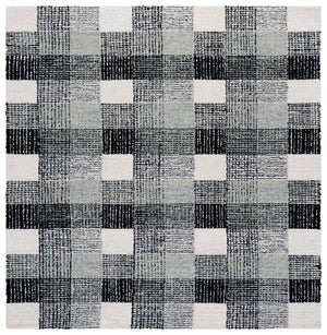 Safavieh Genre Hand-Tufted Ivory & Black Wool-Cotton Rug With Textured Intersecting Lines For Modern Homes 4'-0" x 6'-0" GRE702Z-4