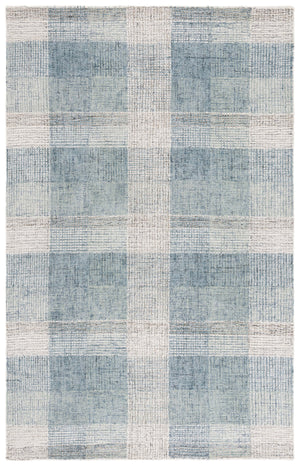 Safavieh Genre Hand-Tufted Ivory And Blue Runner Rug — Wool-Cotton Blend, Low Profile, Modern Hallway Accent 2'-3" x 8'-0" GRE703M-28