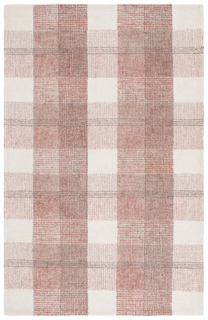 Safavieh Genre Hand-Tufted Round Rug Ivory & Red — Wool-Cotton Blend, Low-Profile 3/8" Pile, Crafted In India 6'-0" x 6'-0" GRE704Q-6R