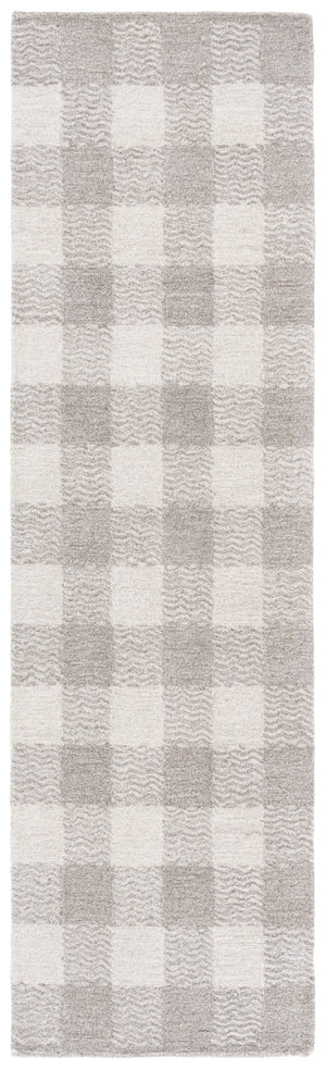 Safavieh Genre Hand-tufted Area Rug In Grey And Ivory – Luxurious Comfort With Timeless Checkered Design Grey ,Ivory 80% Wool,18% Cotton,2% Man Made Fiber Gre801f-4