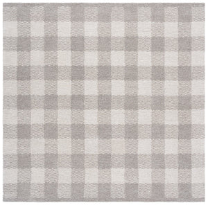 Safavieh Genre Hand-tufted Area Rug In Grey And Ivory – Luxurious Comfort With Timeless Checkered Design Grey ,Ivory 80% Wool,18% Cotton,2% Man Made Fiber Gre801f-4