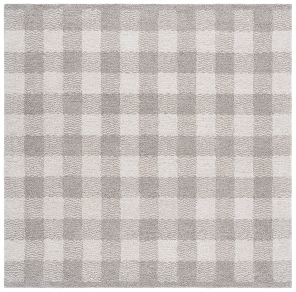 Safavieh Genre Hand-tufted Area Rug In Grey And Ivory – Luxurious Comfort With Timeless Checkered Design Grey ,Ivory 80% Wool,18% Cotton,2% Man Made Fiber Gre801f-4