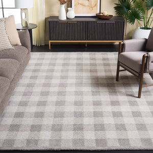 Safavieh Genre Hand-tufted Area Rug In Grey And Ivory – Luxurious Comfort With Timeless Checkered Design Grey ,Ivory 80% Wool,18% Cotton,2% Man Made Fiber Gre801f-4