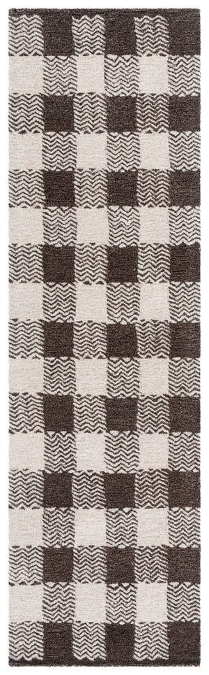 Safavieh Genre Hand-tufted Runner Rug In Elegant Grey And Ivory – Luxurious Comfort For Modern Spaces Brown ,Ivory 80% Wool,18% Cotton,2% Man Made Fiber Gre801t-28
