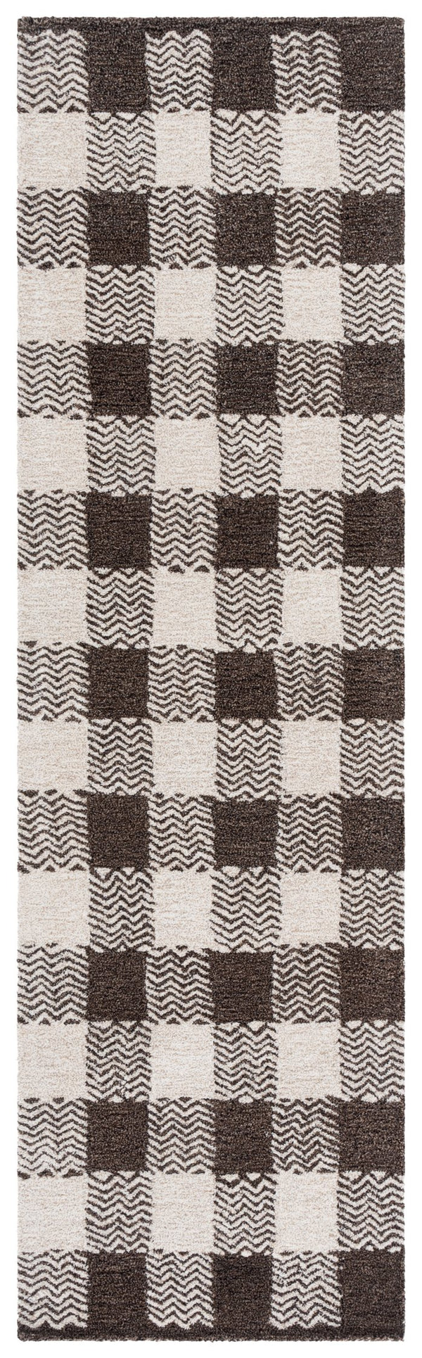 Safavieh Genre Hand-tufted Runner Rug In Elegant Grey And Ivory – Luxurious Comfort For Modern Spaces Brown ,Ivory 80% Wool,18% Cotton,2% Man Made Fiber Gre801t-28