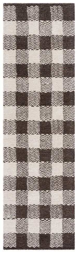 Safavieh Genre Hand-tufted Area Rug In Grey And Ivory – Luxurious Comfort With Timeless Checkered Design Brown ,Ivory 80% Wool,18% Cotton,2% Man Made Fiber Gre801t-6