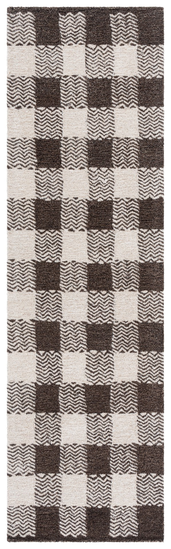 Safavieh Genre Hand-tufted Area Rug In Grey And Ivory – Luxurious Comfort With Timeless Checkered Design Brown ,Ivory 80% Wool,18% Cotton,2% Man Made Fiber Gre801t-6