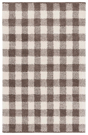 Safavieh Genre Hand-tufted Area Rug In Grey And Ivory – Luxurious Comfort With Timeless Checkered Design Brown ,Ivory 80% Wool,18% Cotton,2% Man Made Fiber Gre801t-6