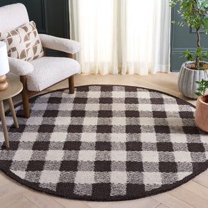 Safavieh Genre Hand-tufted Area Rug In Grey And Ivory – Luxurious Comfort With Timeless Checkered Design Brown ,Ivory 80% Wool,18% Cotton,2% Man Made Fiber Gre801t-6