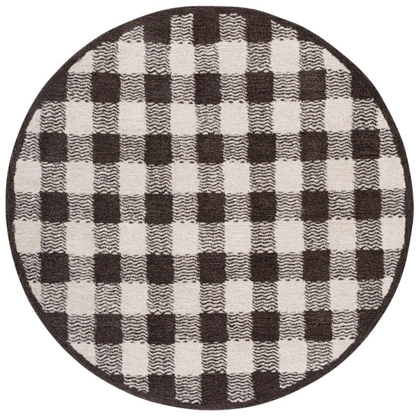 Safavieh Genre Hand-tufted Area Rug In Grey And Ivory – Luxurious Comfort With Timeless Checkered Design Brown ,Ivory 80% Wool,18% Cotton,2% Man Made Fiber Gre801t-6