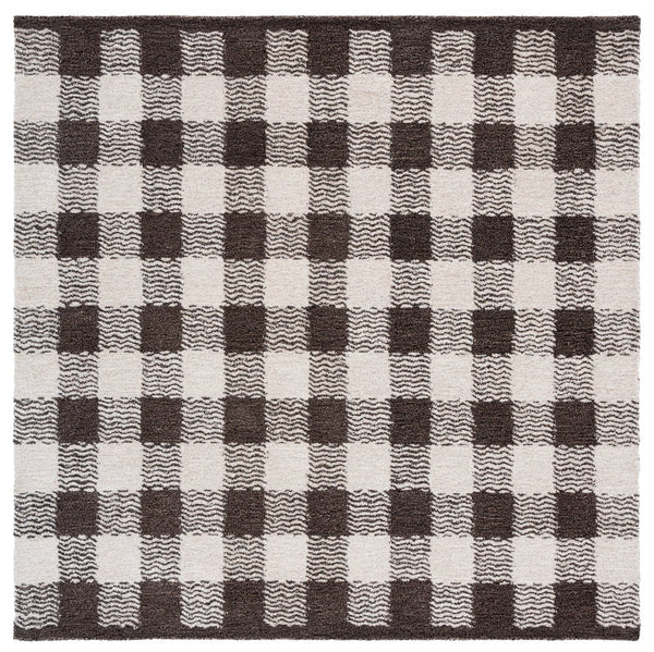 Safavieh Genre Hand-tufted Runner Rug In Elegant Grey And Ivory – Luxurious Comfort For Modern Spaces Brown ,Ivory 80% Wool,18% Cotton,2% Man Made Fiber Gre801t-6sq