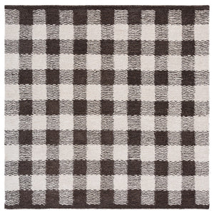 Safavieh Genre Hand-tufted Area Rug In Grey And Ivory – Luxurious Comfort With Timeless Checkered Design Brown ,Ivory 80% Wool,18% Cotton,2% Man Made Fiber Gre801t-6
