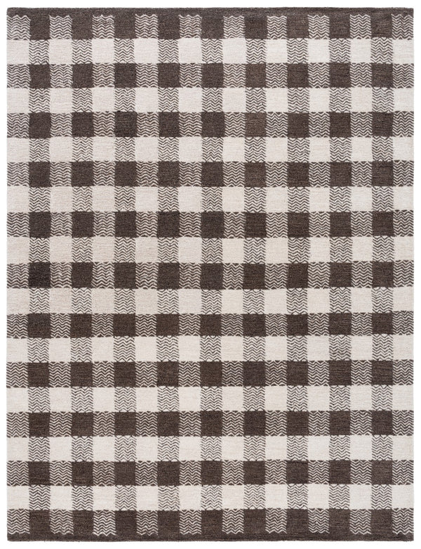 Safavieh Genre Hand-tufted Area Rug In Grey And Ivory – Luxurious Comfort With Timeless Checkered Design Brown ,Ivory 80% Wool,18% Cotton,2% Man Made Fiber Gre801t-6