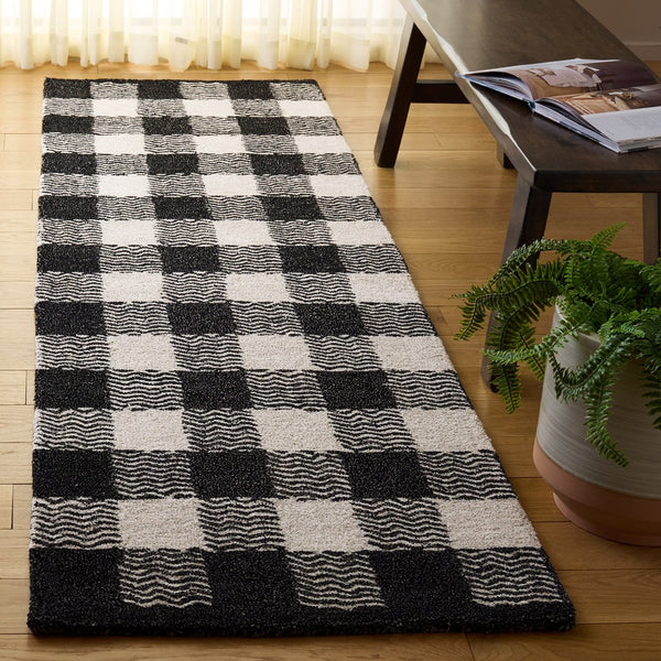Safavieh Genre Hand-tufted Runner Rug In Elegant Grey And Ivory – Luxurious Comfort For Modern Spaces Charcoal ,Ivory 80% Wool,18% Cotton,2% Man Made Fiber Gre801z-28